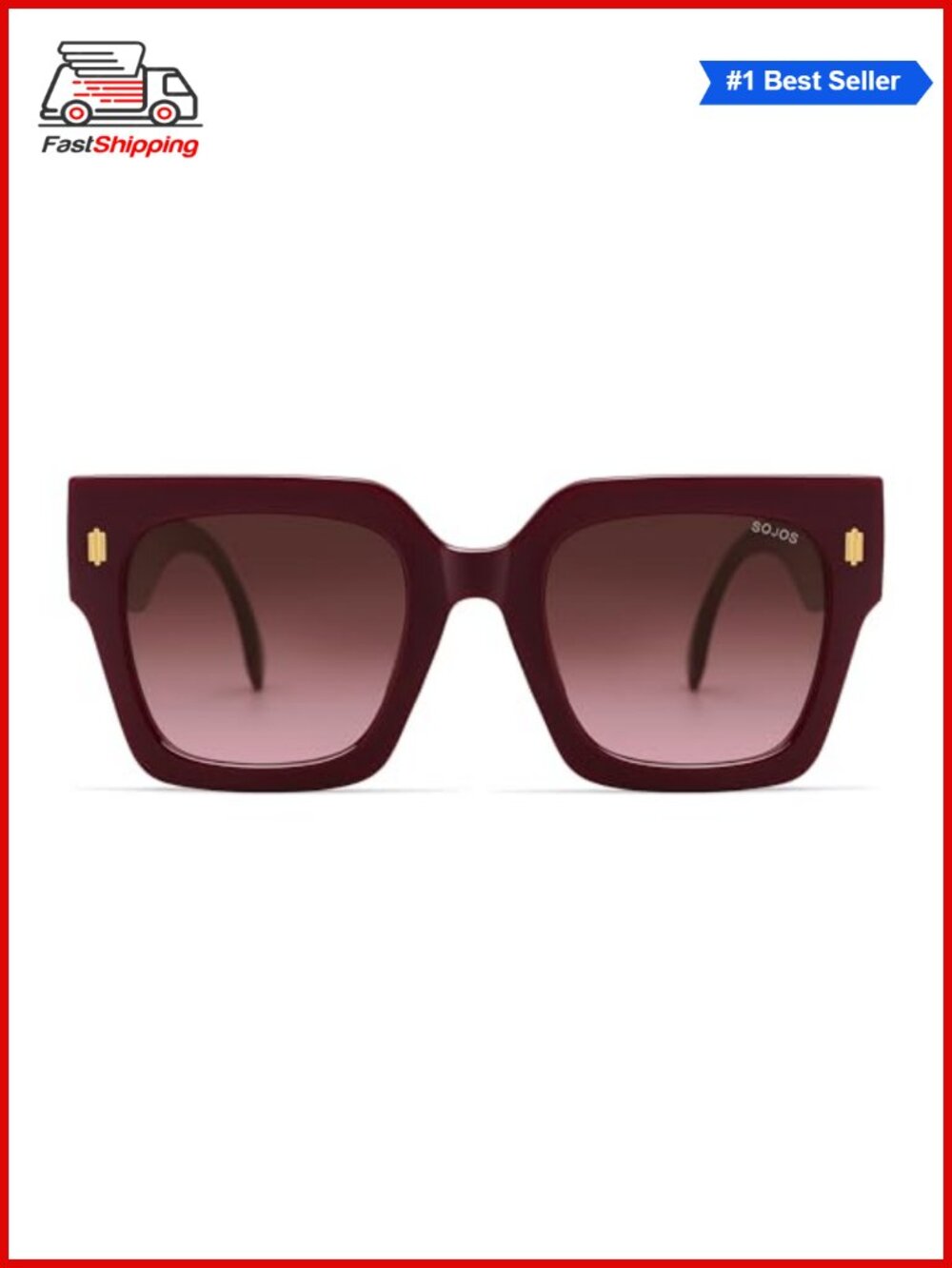 โจSOJOS Oversized Square UV400 Sunglasses Women Thick Big Shield Shades